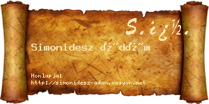 Simonidesz Ádám névjegykártya